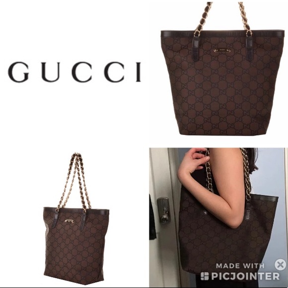 Gucci Monogram Tote w/Chain Strap - Picture 3 of 6